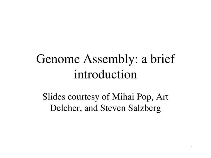 genome assembly a brief introduction