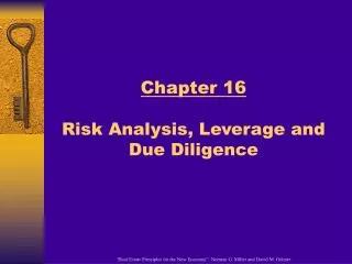 Chapter 16 Risk Analysis, Leverage and Due Diligence