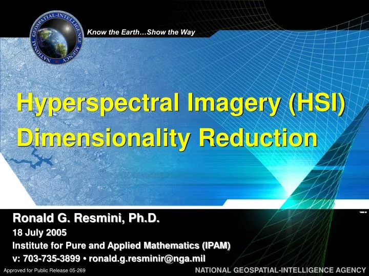 hyperspectral imagery hsi dimensionality reduction