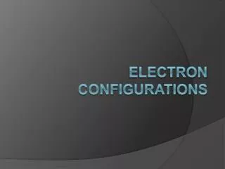 electron configurations