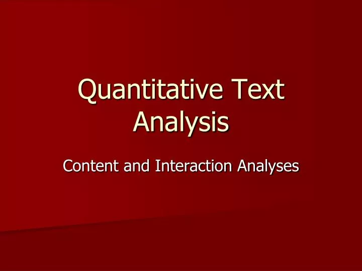 quantitative text analysis