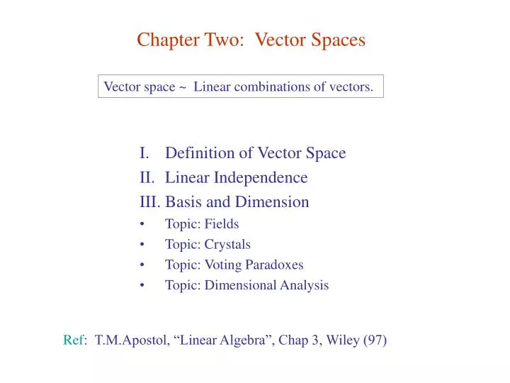 chapter two vector spaces