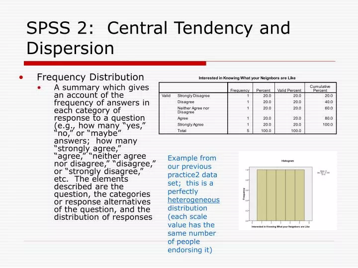 spss 2 central tendency and dispersion