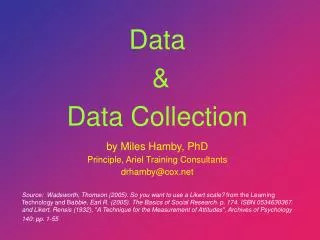Data &amp; Data Collection