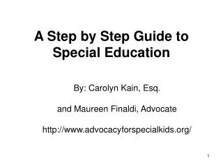 A Step by Step Guide to Special Education