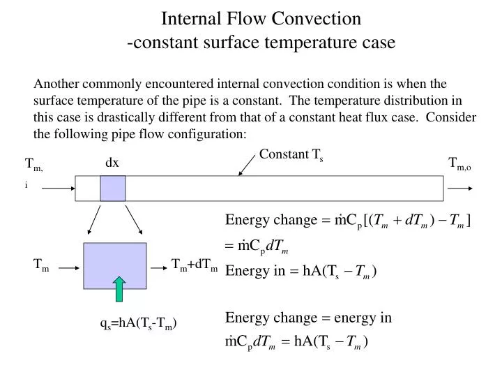 internal flow convection constant surface temperature case