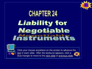 Liability for Negotiable Instruments