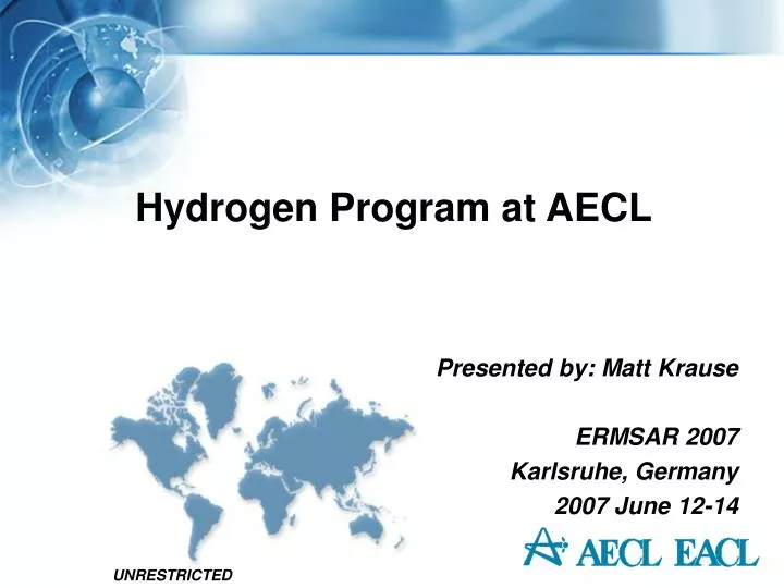 hydrogen program at aecl