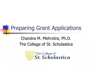 Preparing Grant Applications