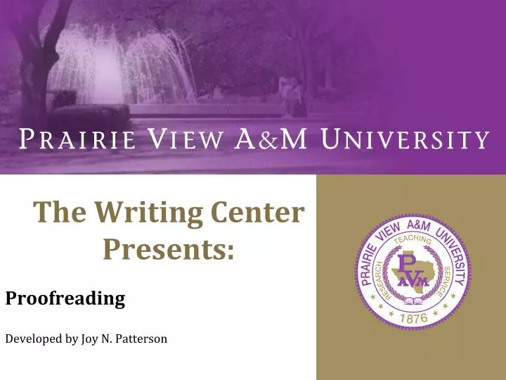 the writing center presents