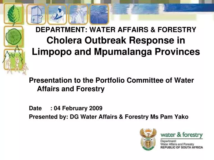 department water affairs forestry cholera outbreak response in limpopo and mpumalanga provinces