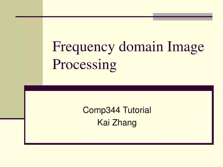 frequency domain image processing