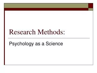 Research Methods: