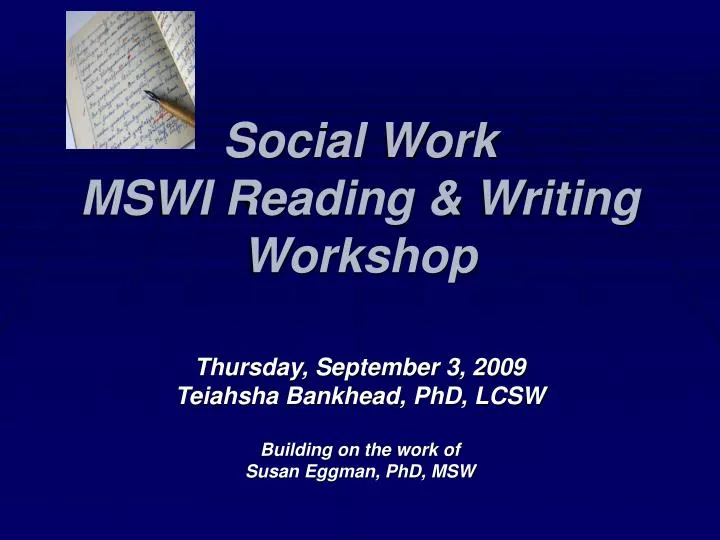 social work mswi reading writing workshop