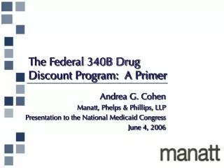 The Federal 340B Drug Discount Program: A Primer