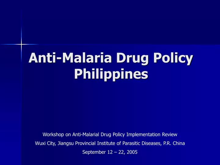 anti malaria drug policy philippines