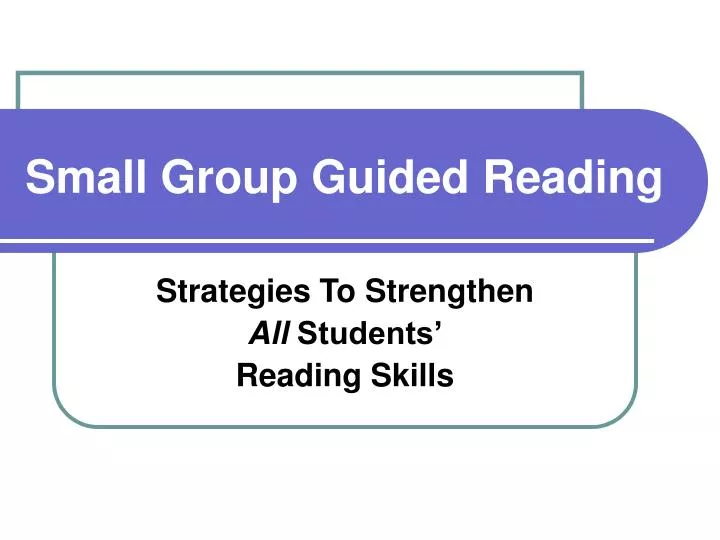 small group guided reading