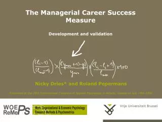 The Managerial Career Success Measure Development and validation