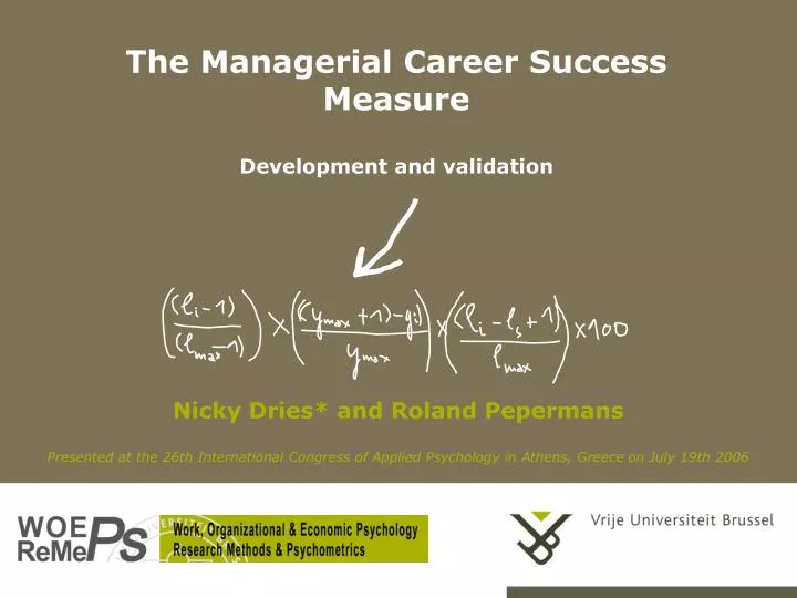 the managerial career success measure development and validation