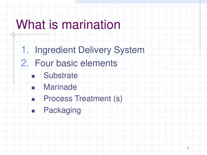 what is marination