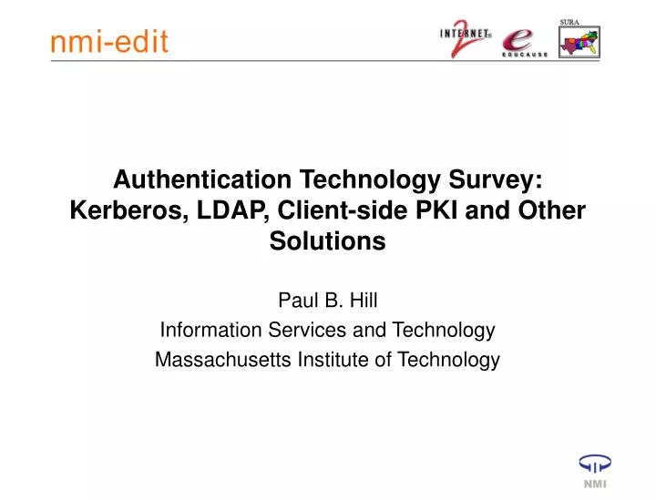 authentication technology survey kerberos ldap client side pki and other solutions