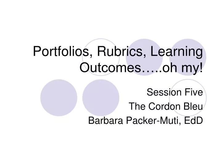 portfolios rubrics learning outcomes oh my