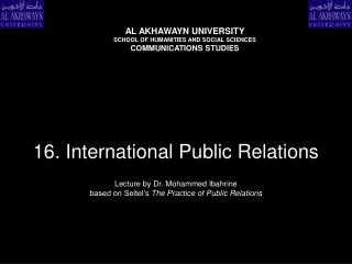 16. International Public Relations