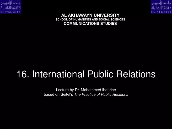 16 international public relations