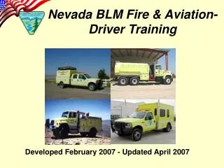 Nevada BLM Fire &amp; Aviation- Driver Training