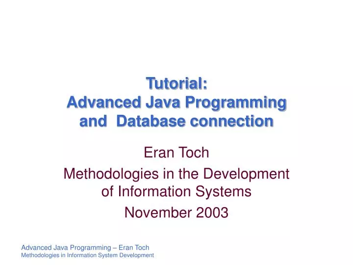tutorial advanced java programming and database connection