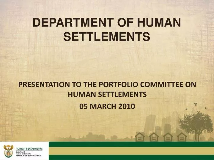 department of human settlements