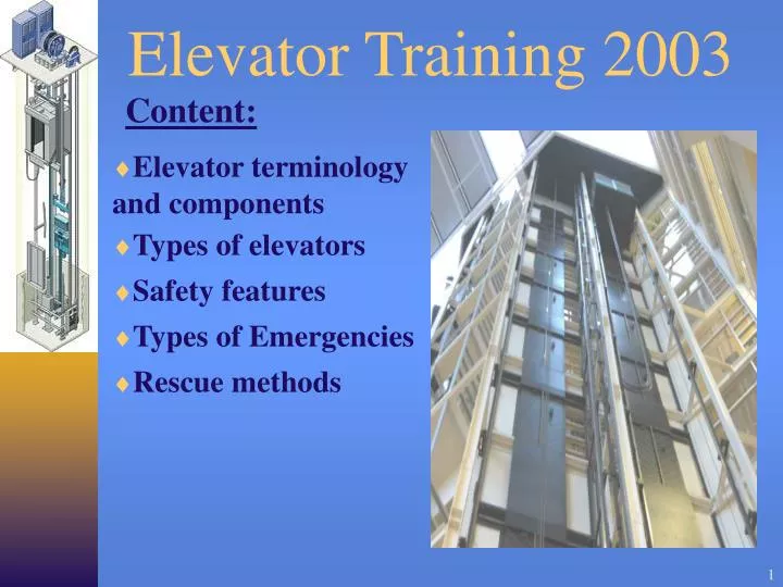 elevator training 2003