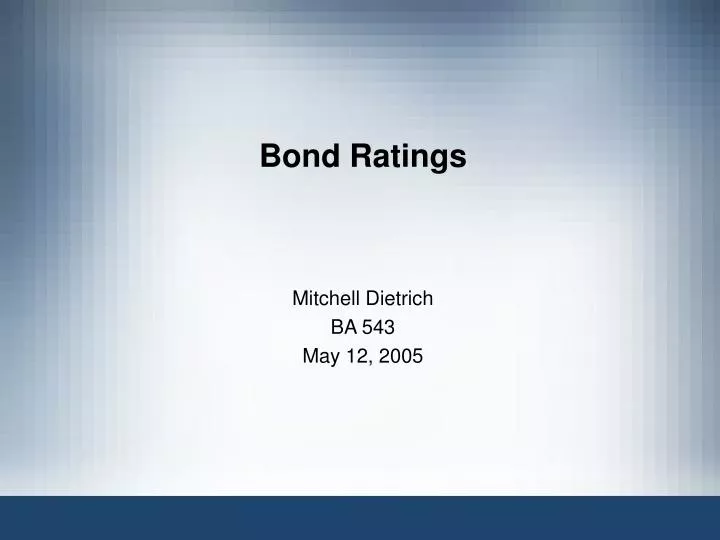 bond ratings