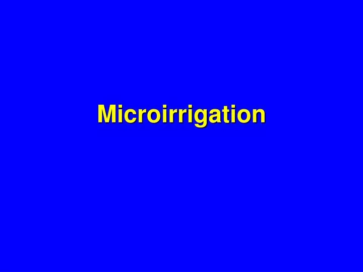 microirrigation
