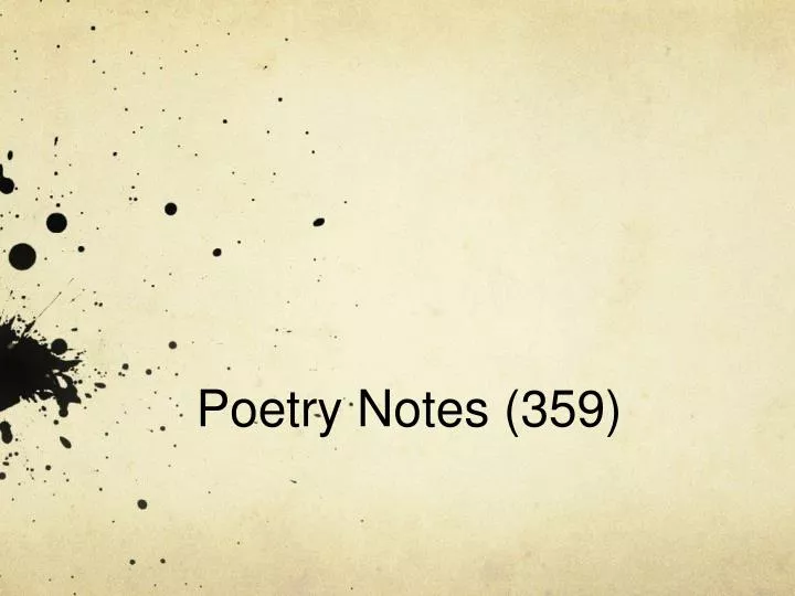 poetry notes 359