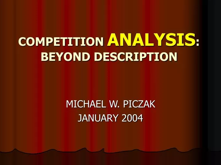 competition analysis beyond description