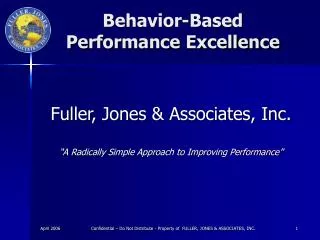 Behavior-Based Performance Excellence