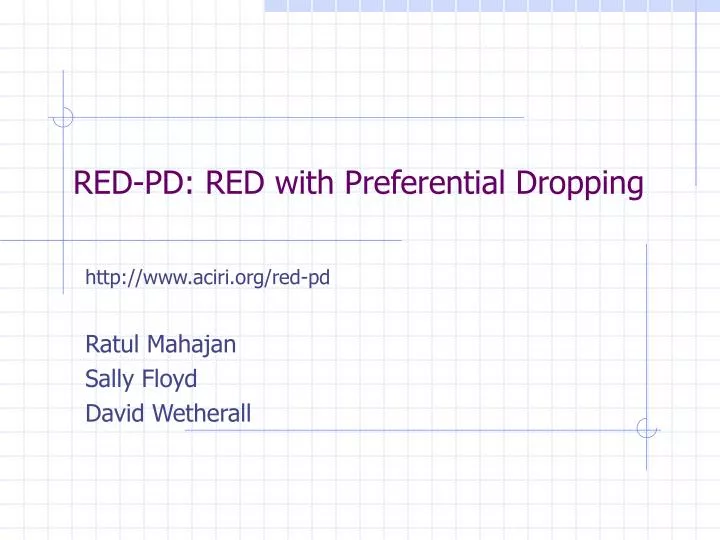 red pd red with preferential dropping