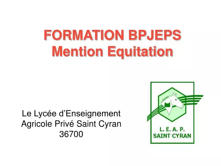 formation bpjeps mention equitation