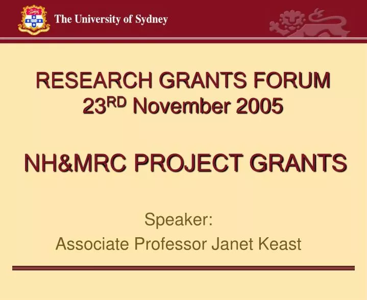 nh mrc project grants