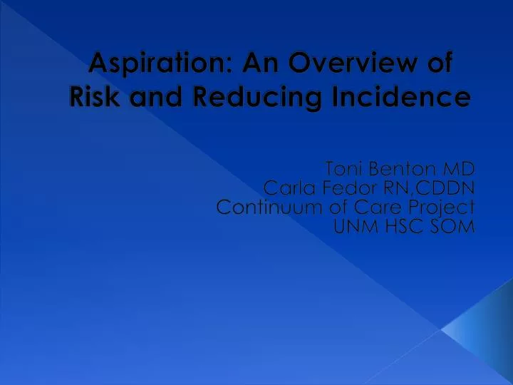 aspiration an overview of risk and reducing incidence
