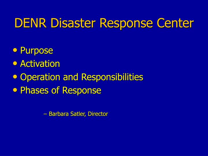 denr disaster response center