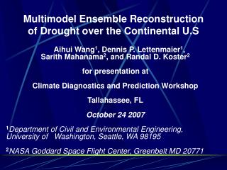 Multimodel Ensemble Reconstruction of Drought over the Continental U.S
