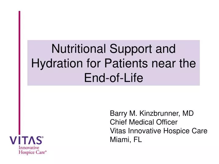 nutritional support and hydration for patients near the end of life