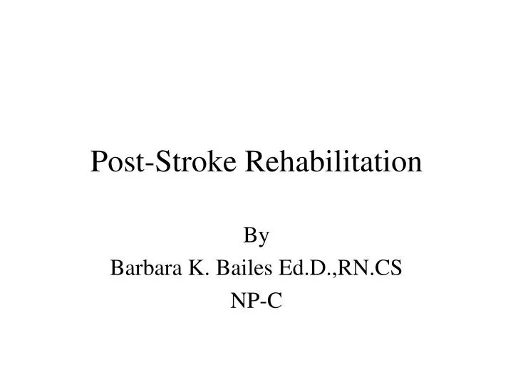 post stroke rehabilitation