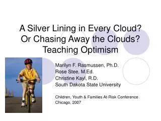 A Silver Lining in Every Cloud? Or Chasing Away the Clouds? Teaching Optimism