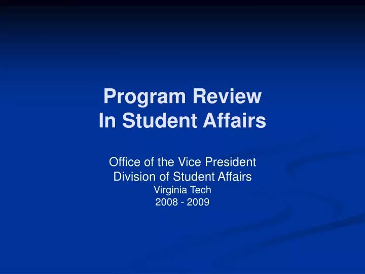 program review in student affairs