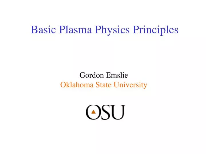 basic plasma physics principles