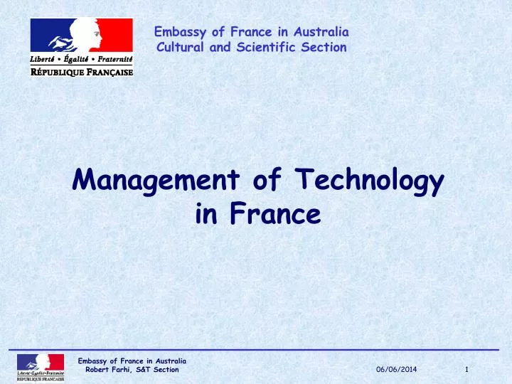 management of technology in france