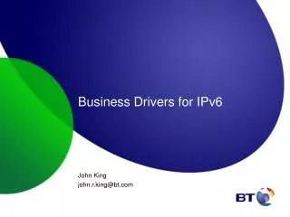 Business Drivers for IPv6